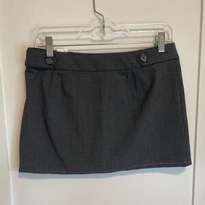grey upcycled office siren mini grey skirt